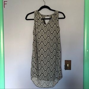 B&W Brocade Casual Dress